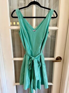 EUC SZ S Calypso St Barth Aqua Pleated Fit and Flare Dress